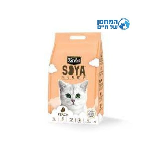 חול סויה אפרסק 7 ליטר kit cat לחתול