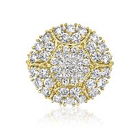 טבעת זהב צהוב 14 קראט משובצת 3.76 קראט יהלומים אופיר פז תכשיטים