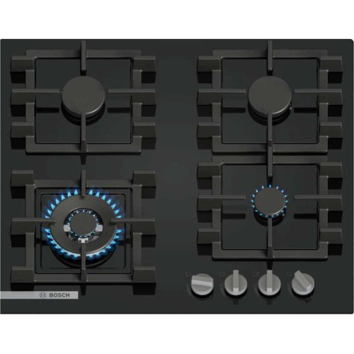 כיריים גז 4 להבות 60 ס"מ BOSCH דגם PNK6B6K40Y בוש זכוכית שחורה