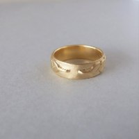 טבעת נישואין שתי שיבולי חיטה מזהב 14K