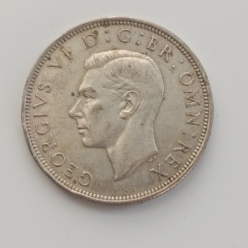 מטבע ​חצי כתר (Half Crown) בריטי, 1946 – המלך ג'ורג' השישי, שנת הכסף האחרונה