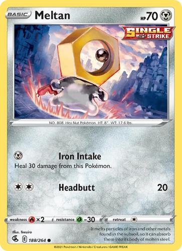 קלף בודד single פוקימון - meltan - Fusion Strike - 188/264