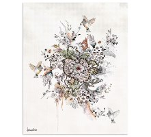 ציור של פרחים וציפורים - אומנות לבית
