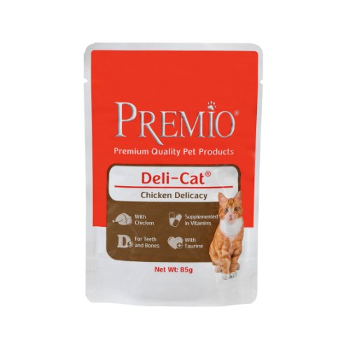 פאוץ פרימיו לחתול עוף 85 גרם - DELI CAT PREMIO CHICKEN 85G