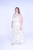 שמלת קולר נקודות שמנת