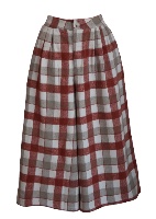 Red Plaid Tailored Midi Pants