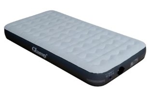 מזרן מתנפח ליחיד כולל משאבה צבע אפור Glamp GSSAB22 – מזרן אפור מנופח עם לוגו 'Glamp' ושסתום