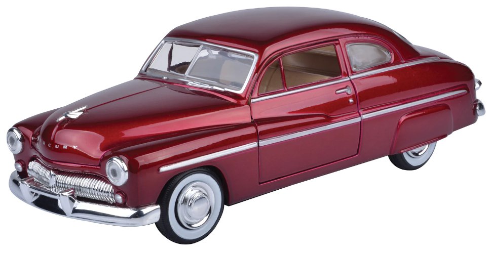 מוטורמקס 1949 Mercury Coupe דגם אספנות מכונית מרקורי 1:24 – צבע בורדו (Motormax)