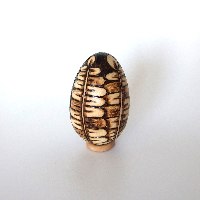 ביצה מעץ לקישוט הבית - דוגמת עלי שרך