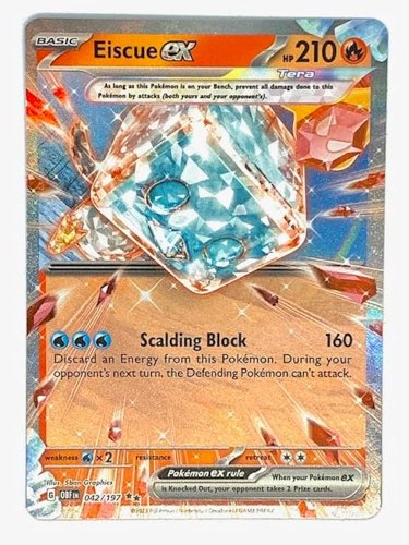 קלף פוקימון בודד single - EISCUE EX – OBSIDIAN FLAMES – 042/197