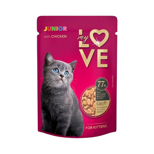 My Love חתולים - פאוץ' קיטן עוף ברוטב 85 גר'