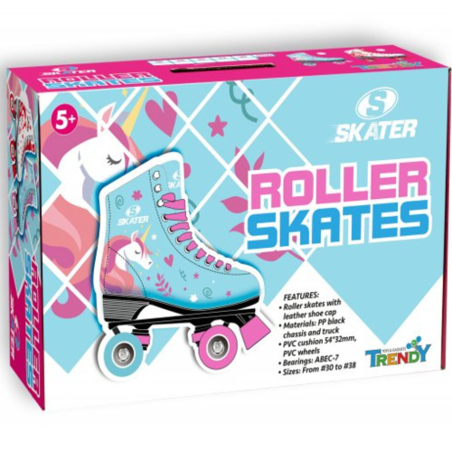גלגליות בצבע כחול מידה 34 דגם יוניקורן Skater ABEC 7