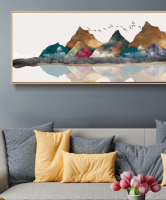 תמונת קנבס מעוצבת הדפס מודרני של הרים תלולים צבעוניים "הרי זהב וארגמן " | תמונה גדולה לבית |