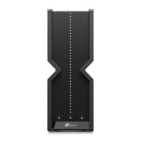 נתב Tp-Link Archer BE700 BE15000 Wi-Fi 7 – פריט בודד שחור במבט קדמי עם נוריות לד מוארות בפאנל המרכזי עם 8K