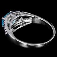 טבעת כסף משובצת טופז כחול וזרקונים סגולים RG7210 | תכשיטי כסף 925 | טבעות כסף