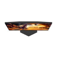 מסך גיימינג 24.5 אינץ' Aoc 25G4SRE – מסך שחור מוצג במבט עילי מציג סצנת משחק צבעונית על רקע לבן