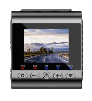 מצלמת דרך SJCAM M60S Dash Camera – מצלמת דרך אפורה כהה עם מסך המציג כביש ופקדי שליטה