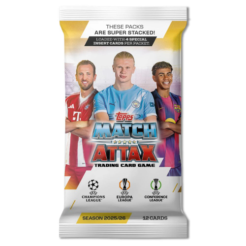 מאץ' אטקס - חפיסת 12 קלפים ליגת האלופות 2025-26 MATCH ATTAX