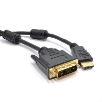כבל מסך מסוכך DVI 18+1 זכר לחיבור HDMI זכר באורך 3 מטר