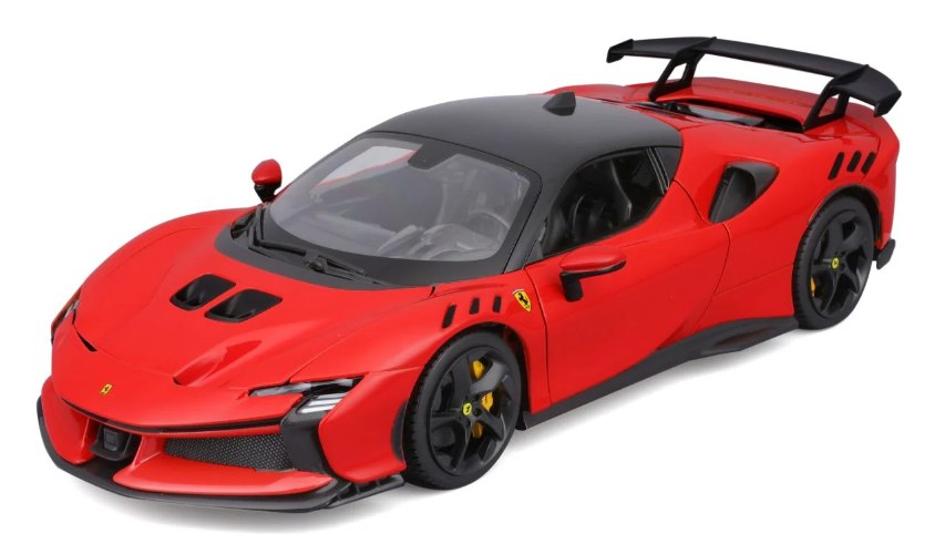 דגם מכונית בוראגו פרארי סטראדל אדומה Ferrari R&P SF90 XX Stradale 1/18 rot