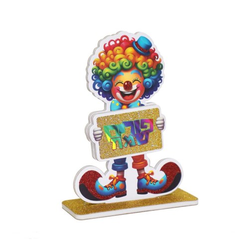 קישוט שולחן ליצן נצנץ זהב