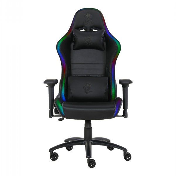 כיסא גיימינג Dragon Space Plus עם תאורת RGB שחור אפור