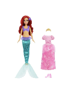 דיסני נסיכות - בובת הנסיכה אריאל בת הים מארז מגוון תלבושות -  DISNEY PRINCESS ARIEL - HMG49