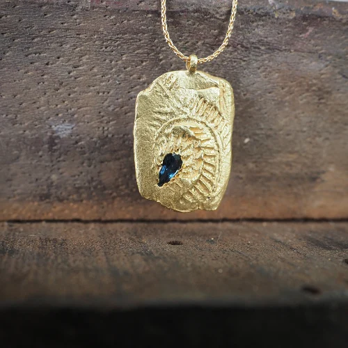 Sapphire Teardrop Pendant Necklace