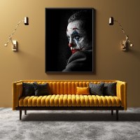 ציור של הג'וקר מודפס על קנבס מתוח וממוסגר "The Joker"  | פריסה לאורך\רוחב\ריבוע