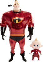 בובה משפחת סופר-על 2 מר סופר-על וג'ק-ג'ק Disney Pixar Incredibles 2: Mr. Incredible & Jack-Jack