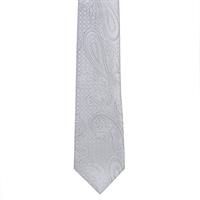 עניבה חתנים פייזלי  משולב כסוף