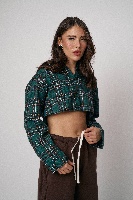 חולצת מוניק- שיבוץ ירוק