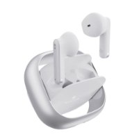 אוזניות אלחוטיות צבע שחור Miracase MTWS170 – סינון רעשים שתי אוזניות לבנות ומארז טעינה פתוח עם מסגרת כסופה