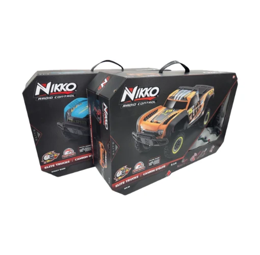 מכונית שלט עילית טראקס כולל טעינה 2.4G 1:14 ELITE TRUCKS מבית Nikko כחול/כתום