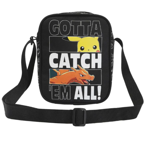 תיק צד פוקימון פיקאצ'ו צ'ריזארד "Pokemon Shoulder Bag "Gotta catch 'em all