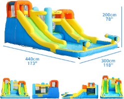 מתנפח מים עם מגלשה כפולה W93050 מבית Doctor Dolphin