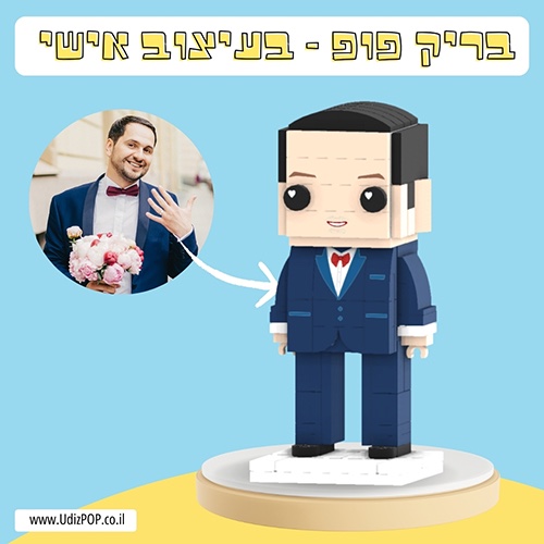 בריק פופ - דמות שלכם בצורת חתן מקוביות הרכבה