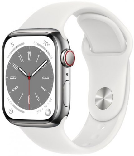 שעון חכם Apple Watch 41mm Series 8 GPS + Cellular צבע שעון Silver Stainless Steel Case