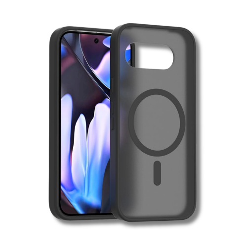 כיסוי מט איכותי ונוח לאחיזה עבור GOOGLE PIXEL 10A עם טבעת מגנטית מובנית בצבע שחור