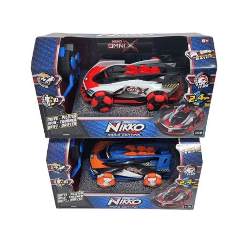 מכונית שלט סלייד 2.4G NANO OMNI X מבית Nikko כחול/אדום