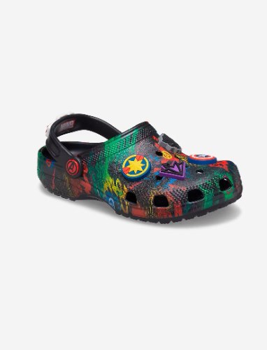 Crocs  Classic Marvel Avengers Clog K - כפכפי קרוקס לילדים מרבל גיבורי על בצבע שחור בהדפס צבעוני