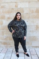 חולצת סריג שנון צבאי ירוק