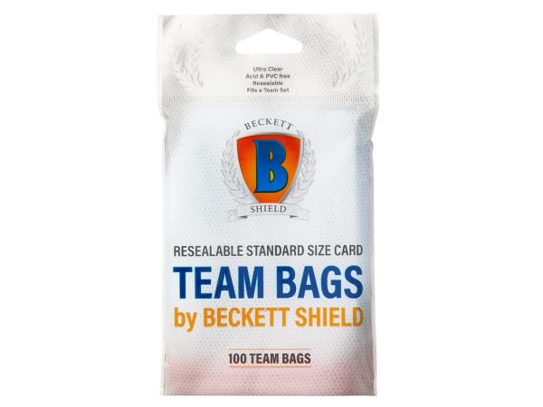מארז 100 יח' סליבים שקופים למדורגים Beckett Shield: Resealable Team Bags 100pcs