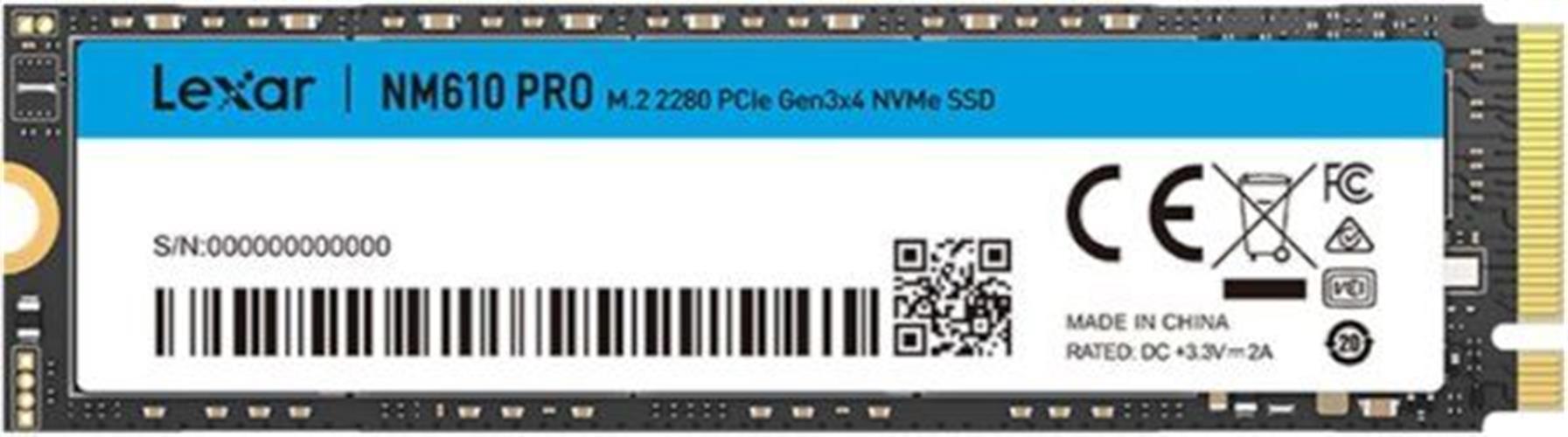 דיסק פנימי LEXAR NM610PRO 500GB NVMe GEN3 2280 read up to 3000MB/