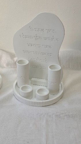 סט ברכה הדלקת נרות עם 4 פמוטים