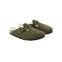 Birkenstock Boston Shearling Fur Olive  - כפכפי בירקנשטוק