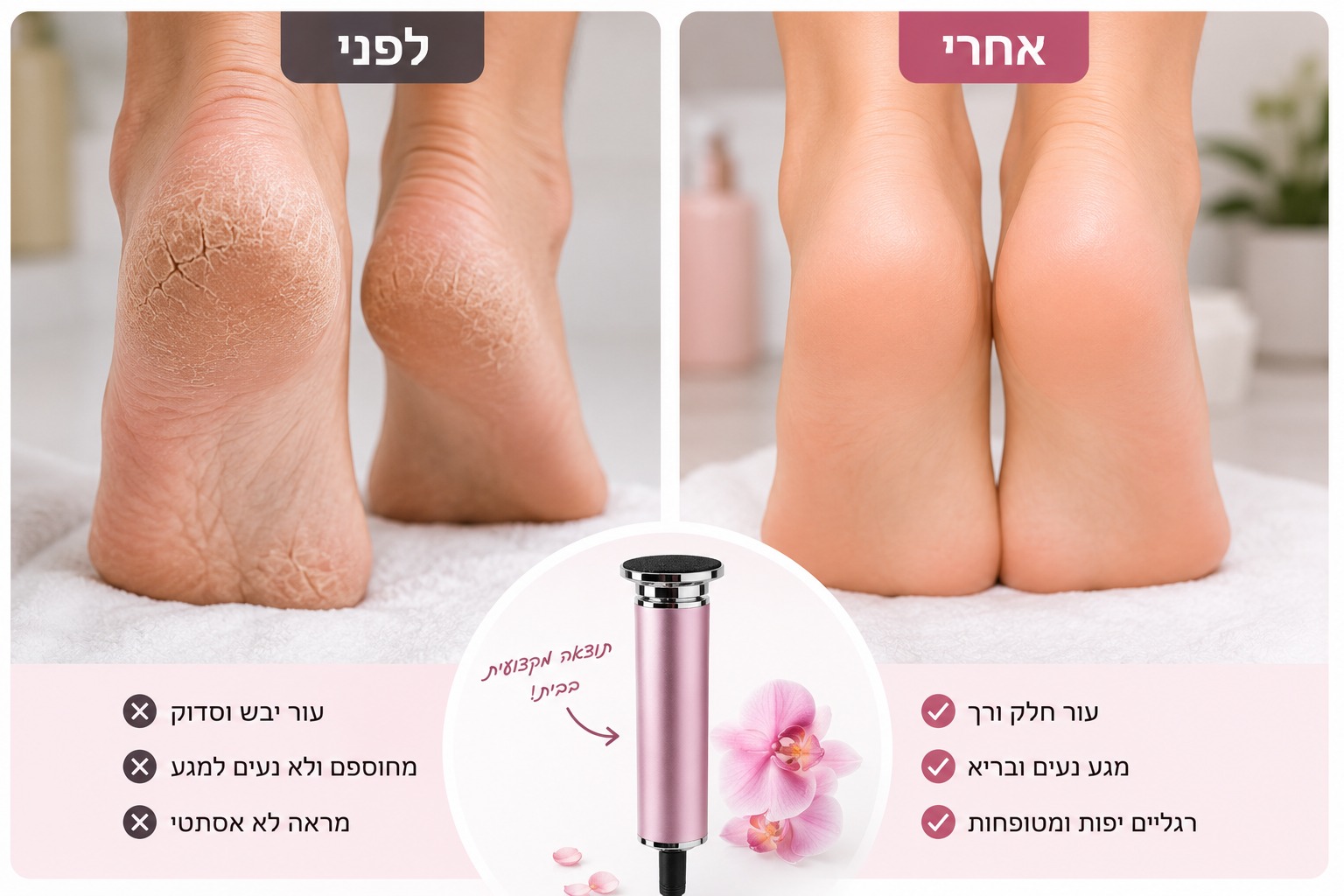 מכשיר פדיקור חשמלי עם אביזרים