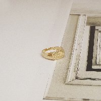 טבעת זהב חותם שמש וירח מיוחדת