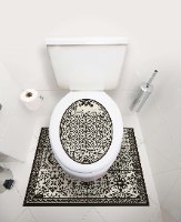 עיצוב איזור האסלה – מדבקה (39 ₪) שטיחון (88 ₪) סט (119 ₪) ברדיג'רטון  TIVA DESIGN