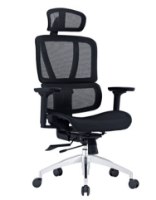 כיסא משרד ארגונומי מושב רשת Sitplus Clover – פריט בודד שחור עם מושב וגב רשת בסיס כרום